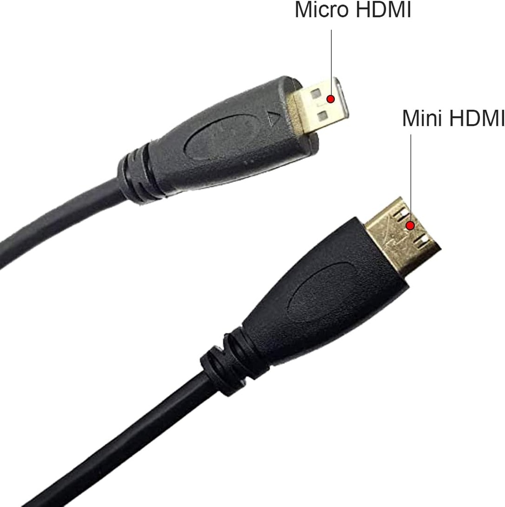 Seadream Micro HDMI Type D Male to Mini HDMI Type C Male Connector Adapter Cable Cord (3.3Feet 1Pack)