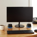 Erke Stereo 2.0 Speakers for PC or Laptop, 3.5mm Aux Input, USB Powered, 1 Pair, Black 