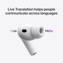Erke  Apple AirPods Pro 3 wireless earphones with active noise cancellation, real-time translation, heart rate sensing, hearing aid functionality, Bluetooth connectivity, spatial audio, high-fidelity sound, and USB-C charging. 