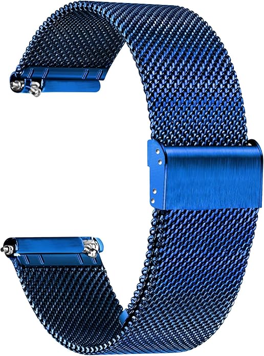 Erke Mesh Metal Band - Black Quick Release Watch Band for Men and Women - Stainless Steel Smart Watch Replacement Strap - 10mm 12mm 14mm 16mm 18mm 20mm 22mm 