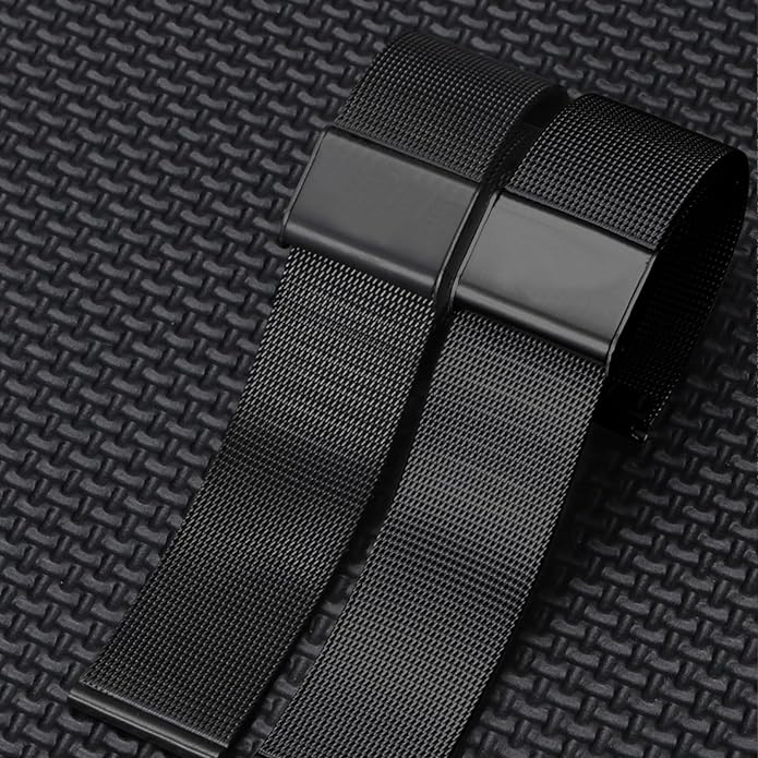 Erke Mesh Metal Band - Black Quick Release Watch Band for Men and Women - Stainless Steel Smart Watch Replacement Strap - 10mm 12mm 14mm 16mm 18mm 20mm 22mm 