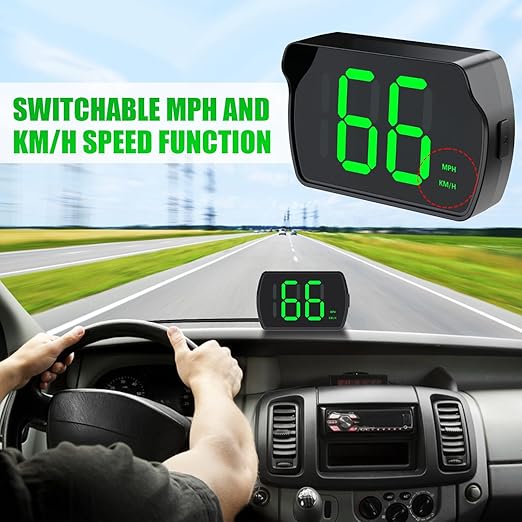 ERKE GPS Digital Speedometer for Cars MPH, Universal HUD Speedometer with Large LED Font, USB Cable Included, Plug and Play, for Trucks, Motorcycles, SUV, Golf Carts, All Vehicles (Including Car Charger Adapter) 