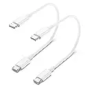 Erke 2-Pack USB-C to USB-C Charging Cables for Apple, 0.3ft 60W Short Type C to C Fast Charging Cables, Compatible with iPhone...
